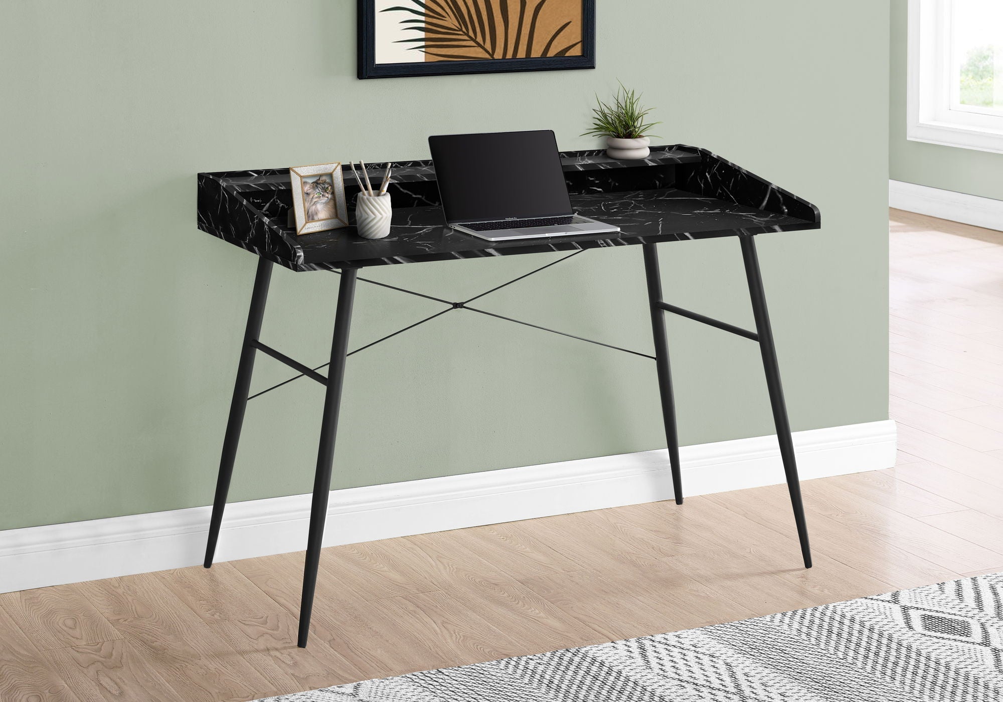 Computer Desk For Home Office With Laptop Storage Shelves