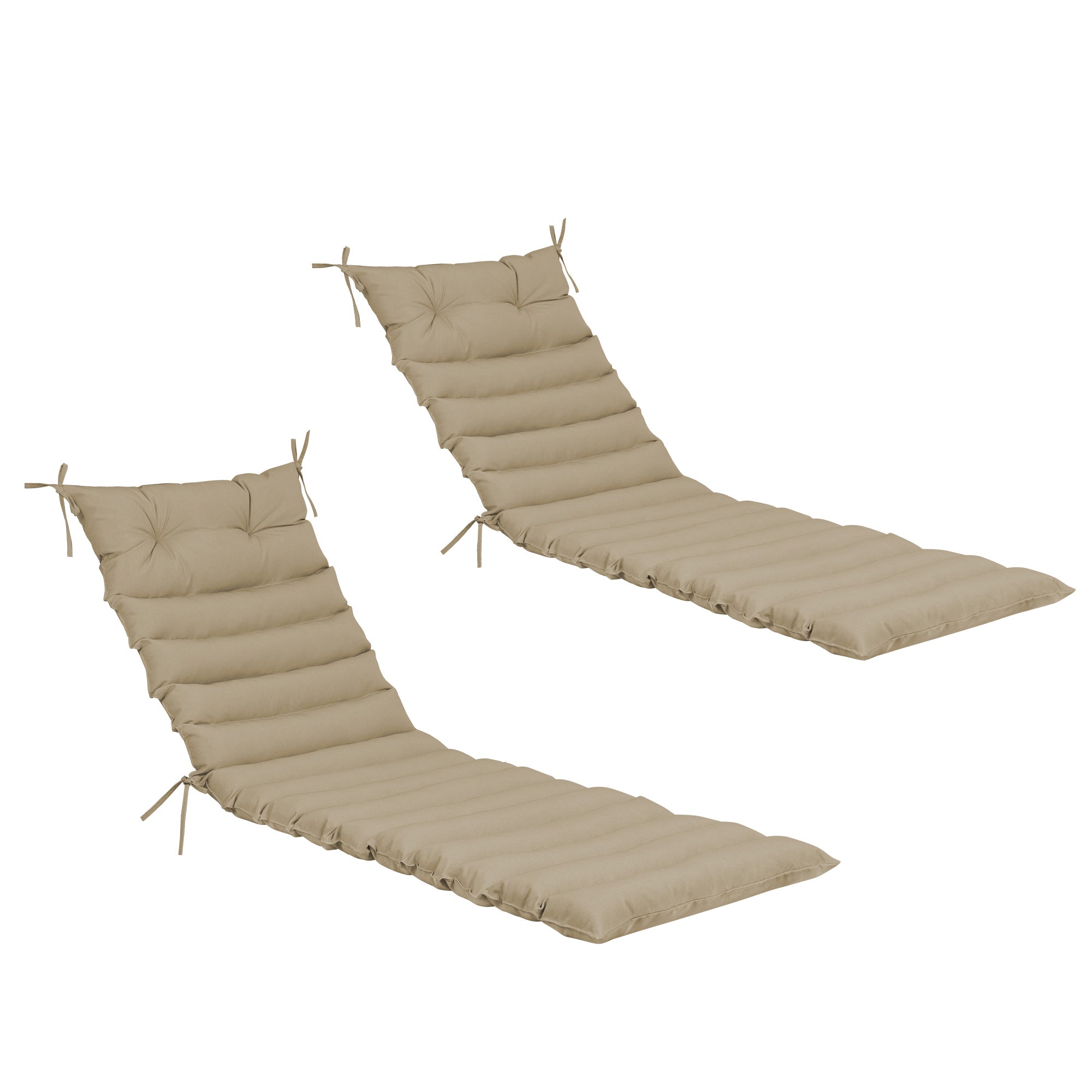 2PCS Set Outdoor Lounge Chair Cushion Replacement - Khaki