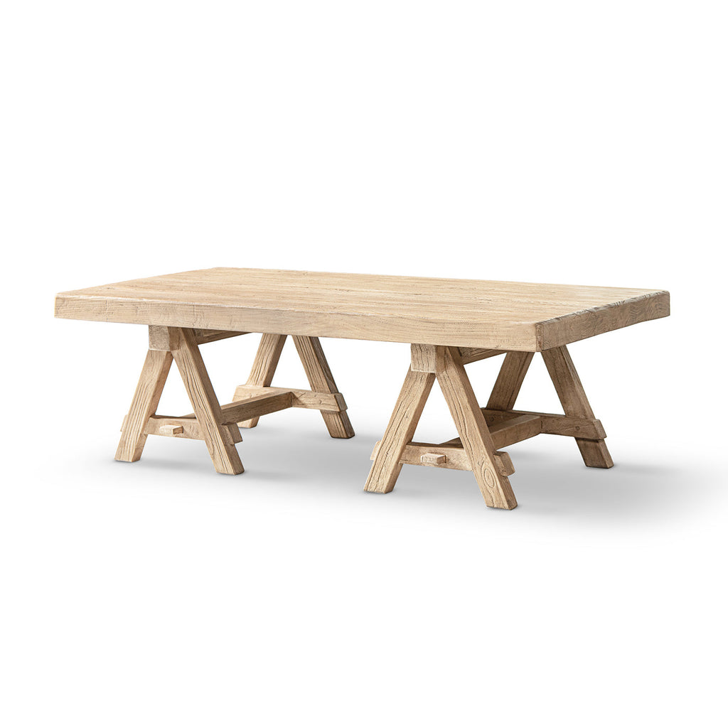 Hawthorne 48' Solid Reclaimed Elm Rectangular Trestle Coffee Table