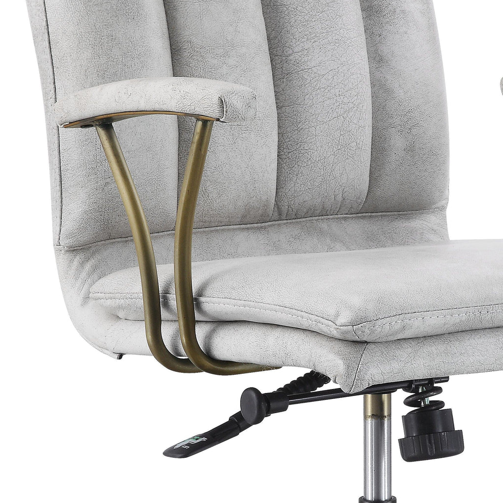 Damir Vintage Top Grain Leather Office Chair - Antique White