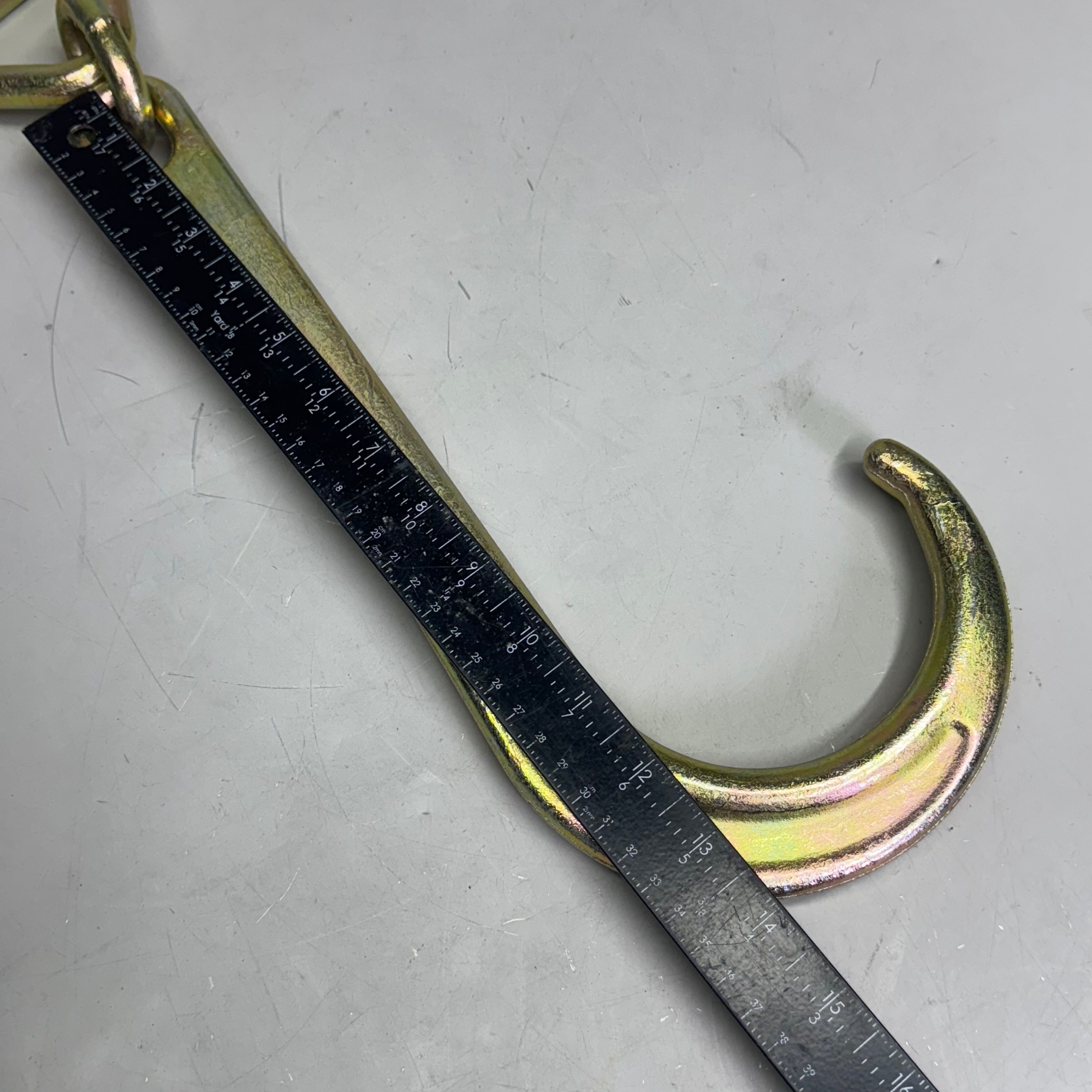 FORGED G70 J Hook 14" x 6" Short Tow Hook on Coupling Link, Golden