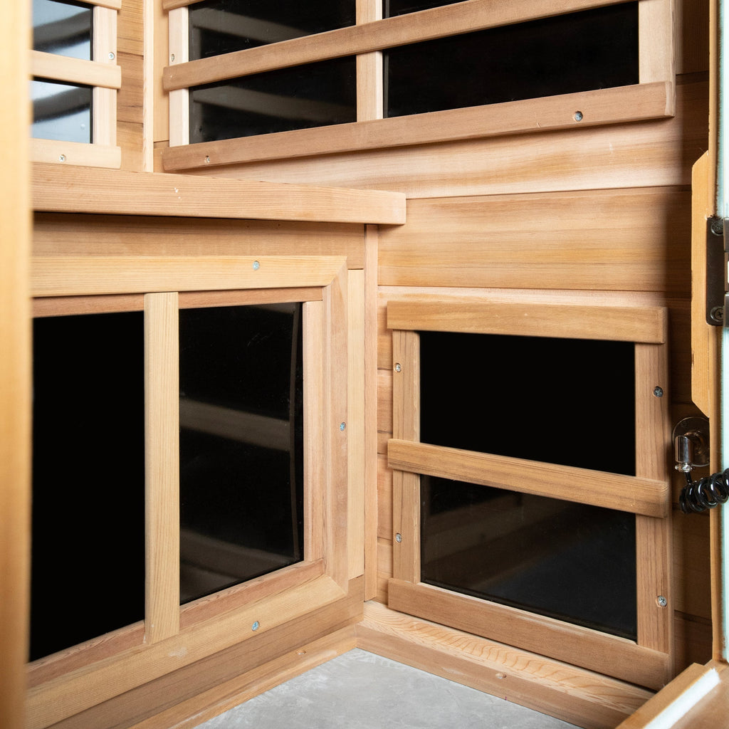 One person Far infrared red cedar standard indoor sauna room (Front & Rear & Left & Right)