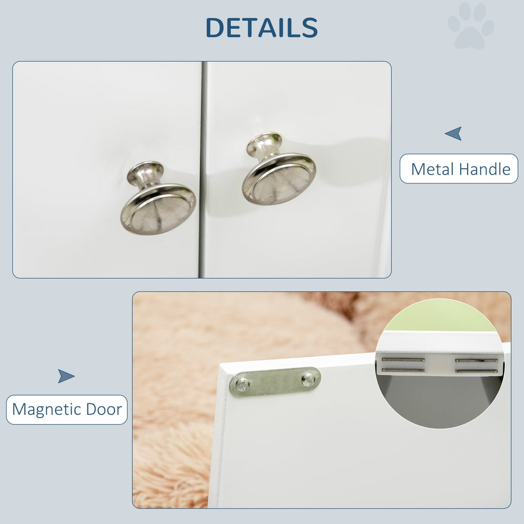 PawHut Large Elevated Dog Bowls with Storage Cabinet