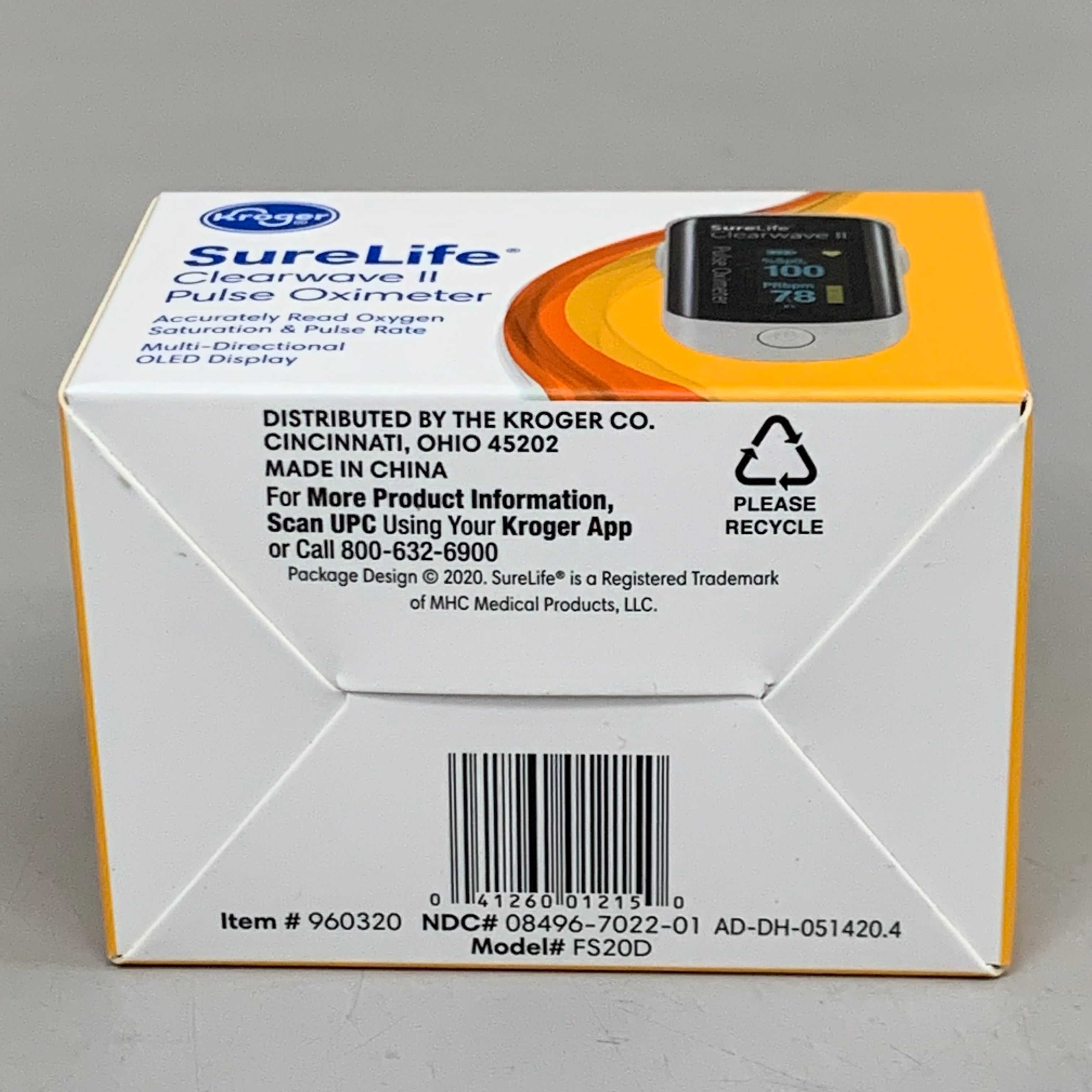 KROGER SureLife Clearwave 2 Pulse Oximeter Soft Pad Finger Insert BB 12/25