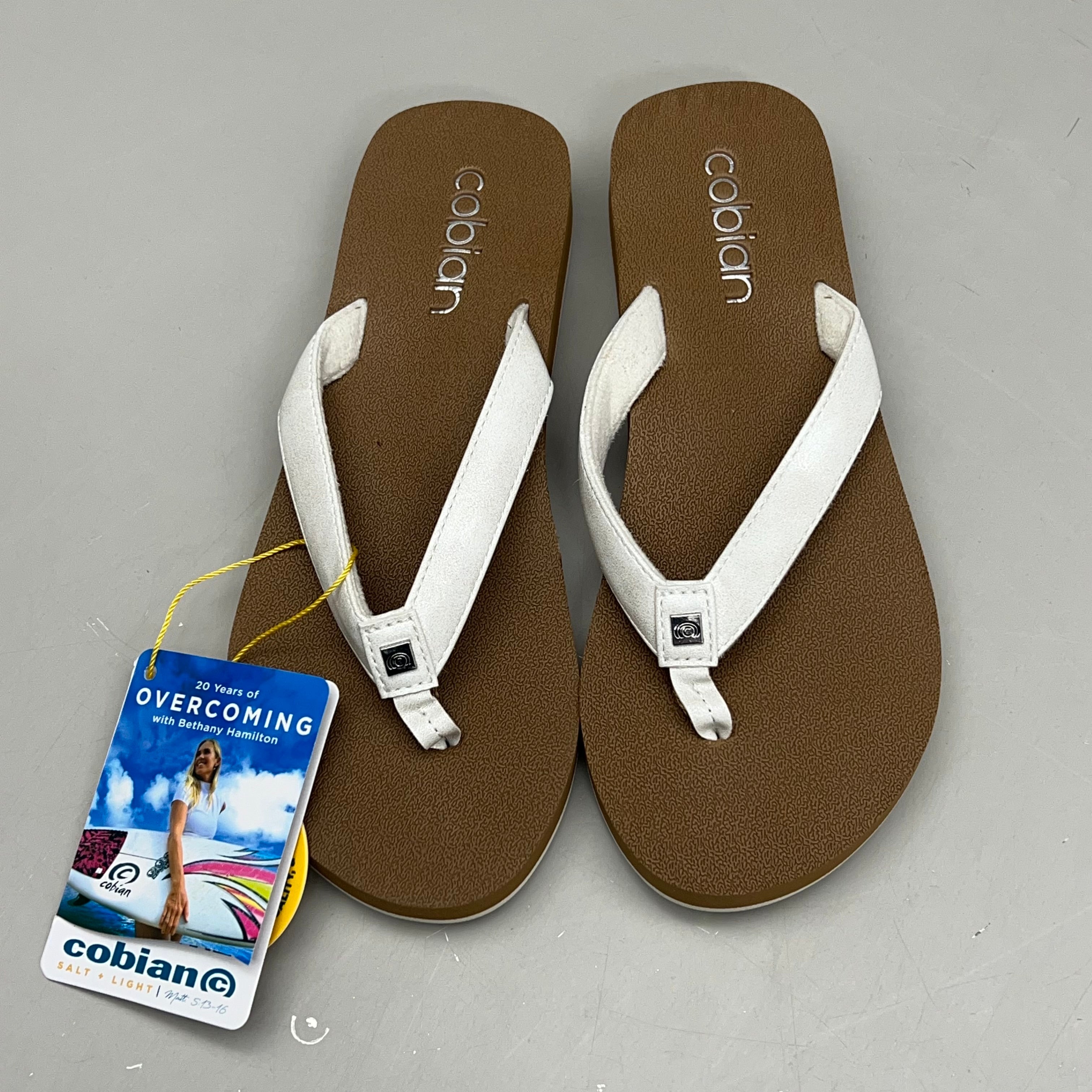 COBIAN Skinny Bounce Comfortable Synthetic Strap Women's Sz 8 White SKI25-110-08