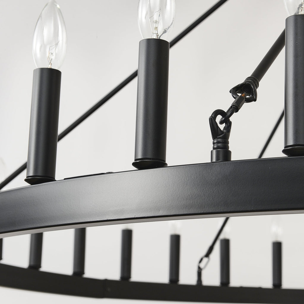 59.1 Inch 36-Light Wagon Wheel Chandelier