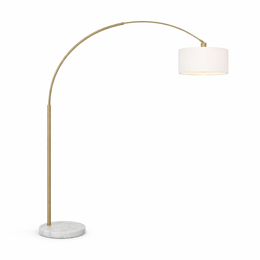 Ambient - Arch Floor Lamp With Large Shade - Gold / White