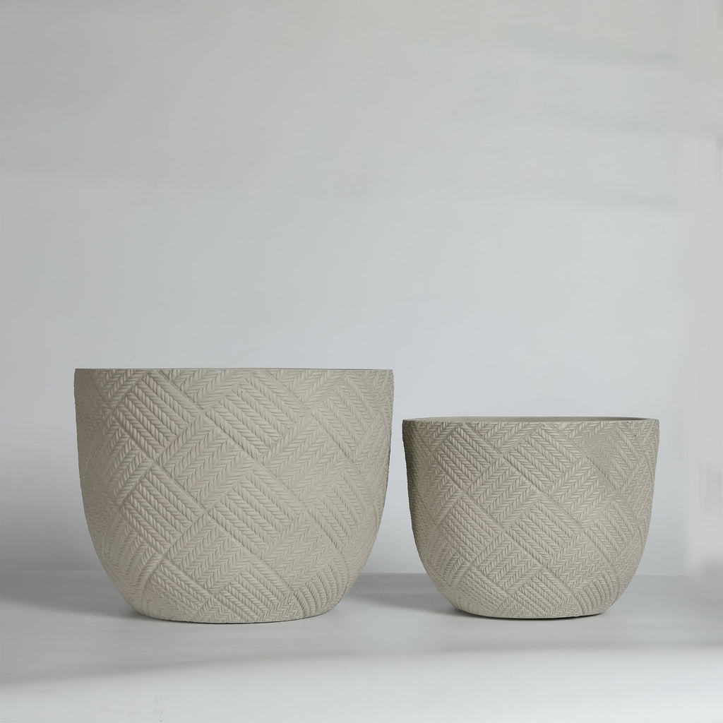Round Concrete Planter Set of 2
