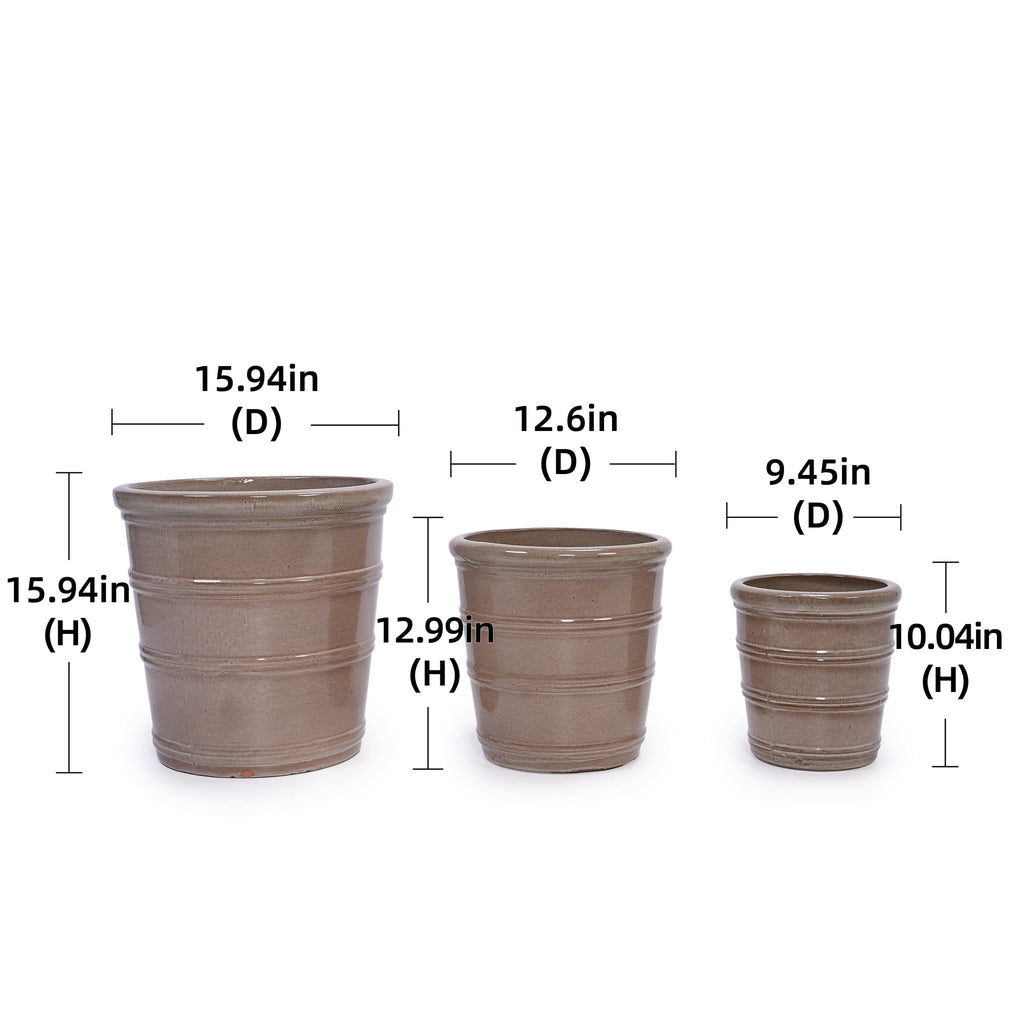 3 Pieces Flowerpot Planter for Patio, Garden or Windowsills