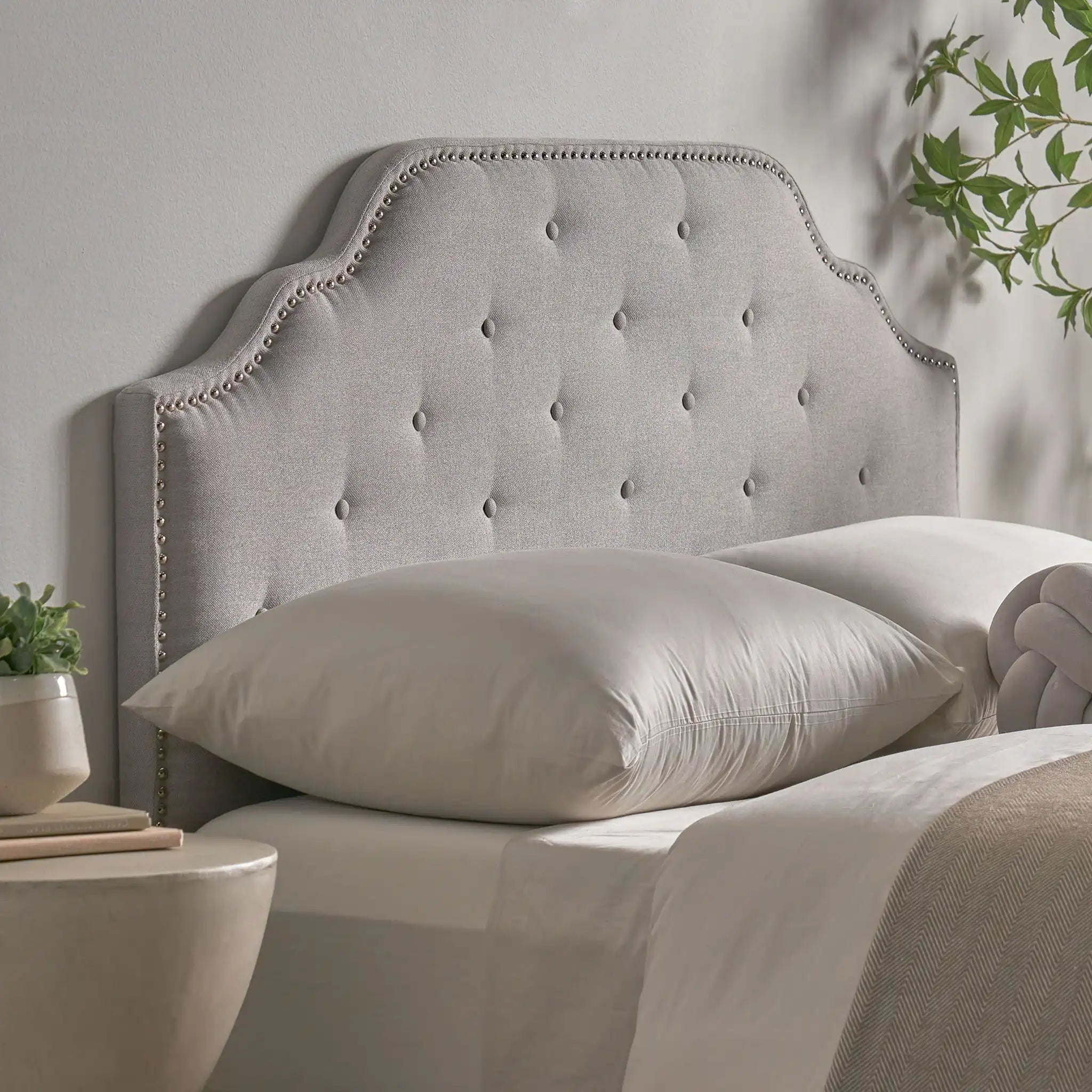 Luella Button Tufted Upholstered Headboard