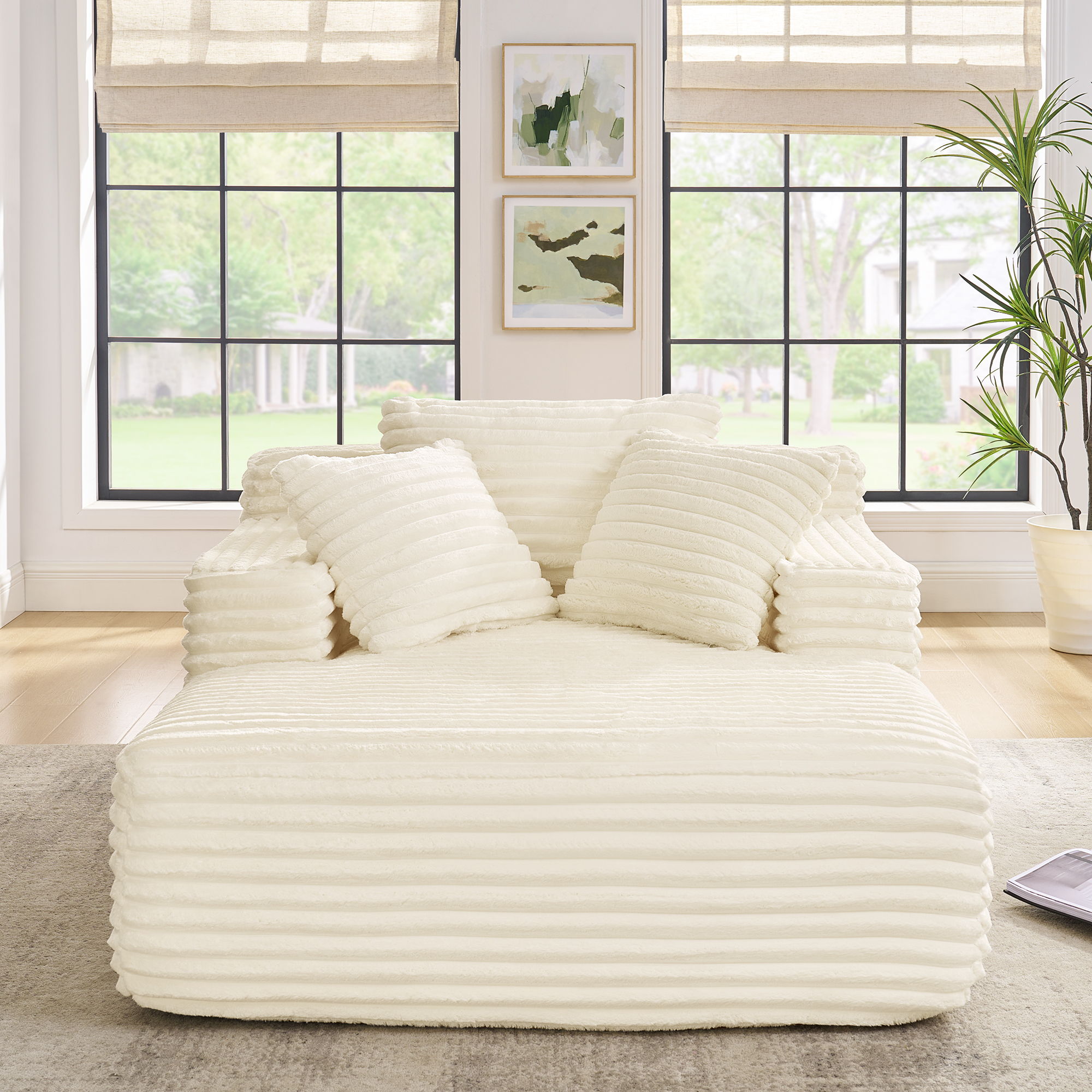 Chaise Lounge Sofa Bed With Deep Seat For Living Room