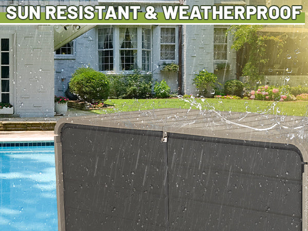 260 Gallon Plastic Deck Box with Lock and Wheels