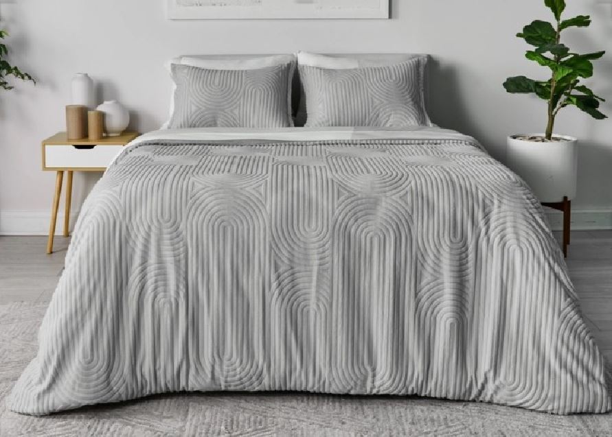 BedGear Performance Duvet Set, Queen - Grey/Racetrack