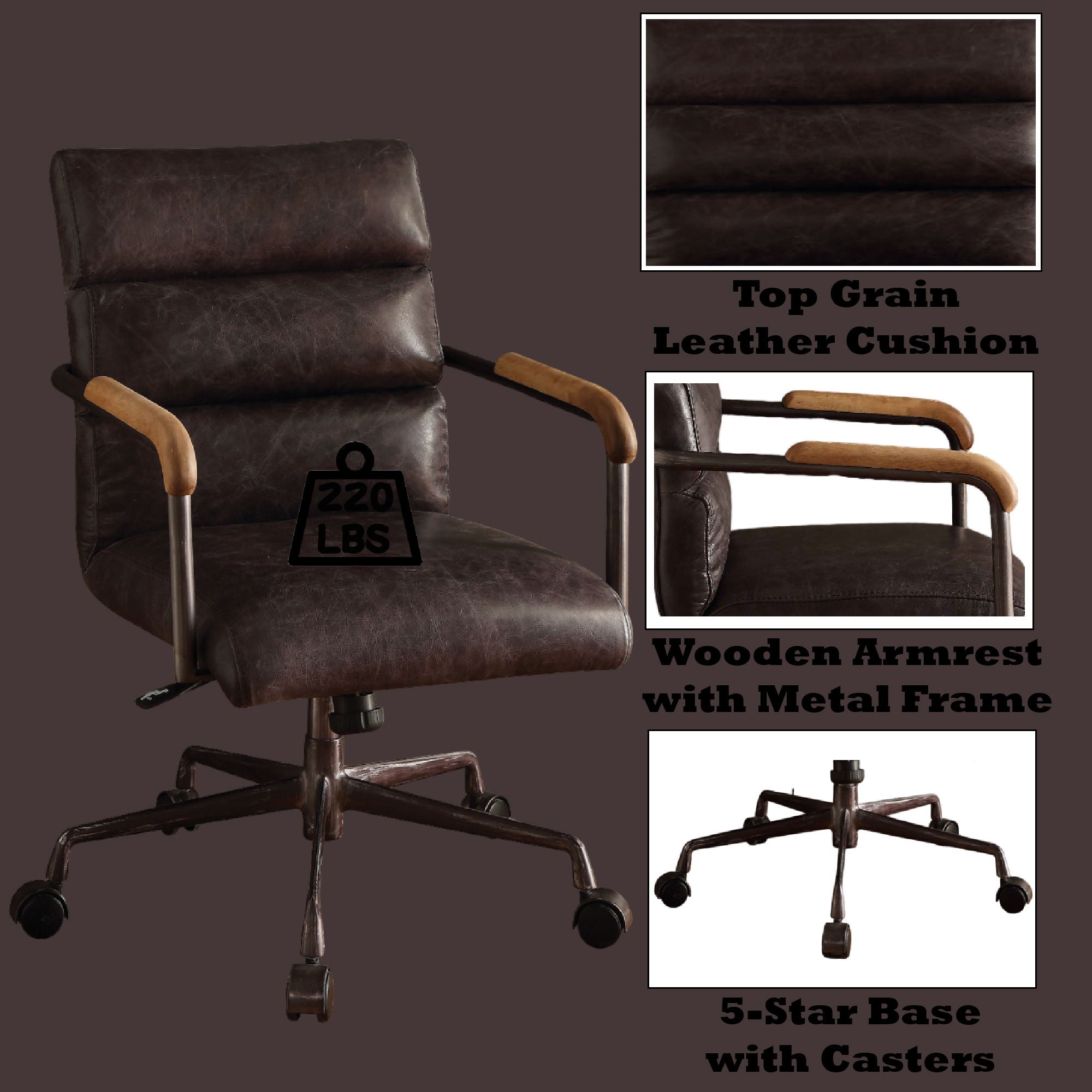 Harith Retro Top Grain Office Chair