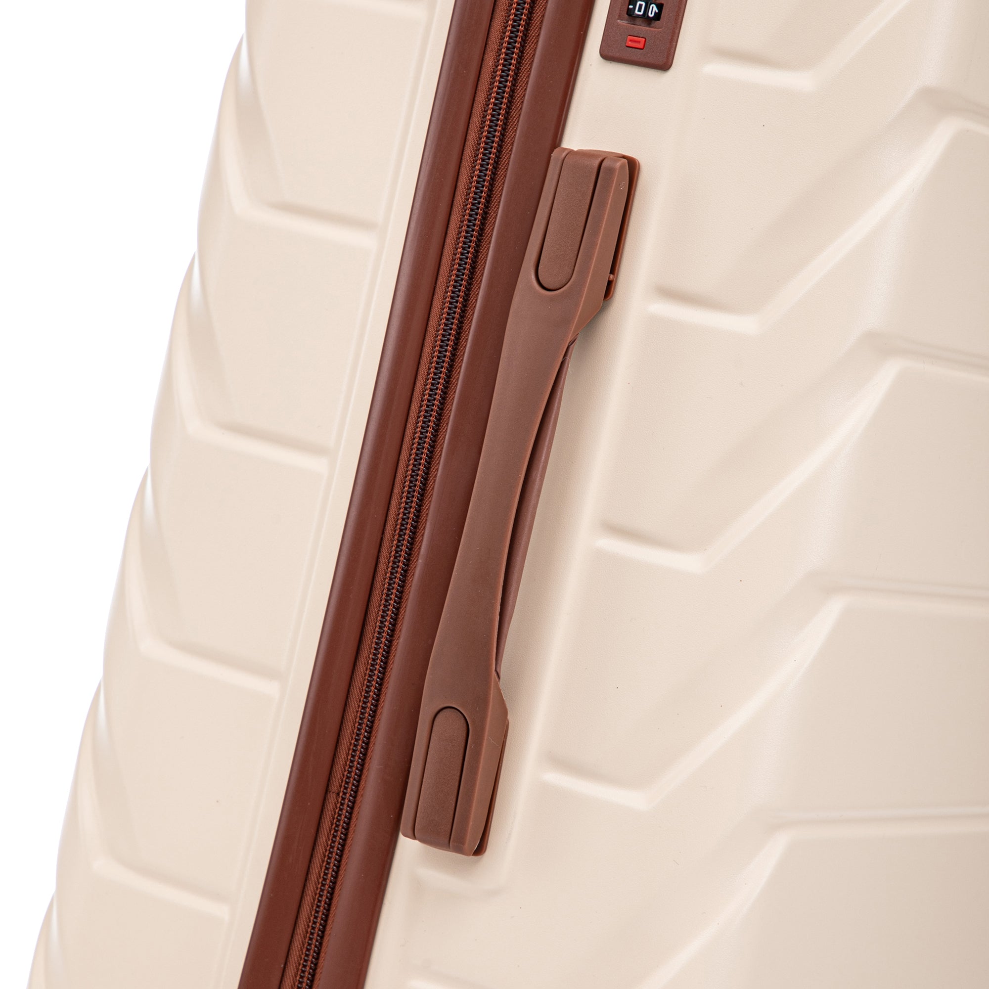 3-Piece ABS Spinner Wheel Luggage Set 20"/24"/28" Beige