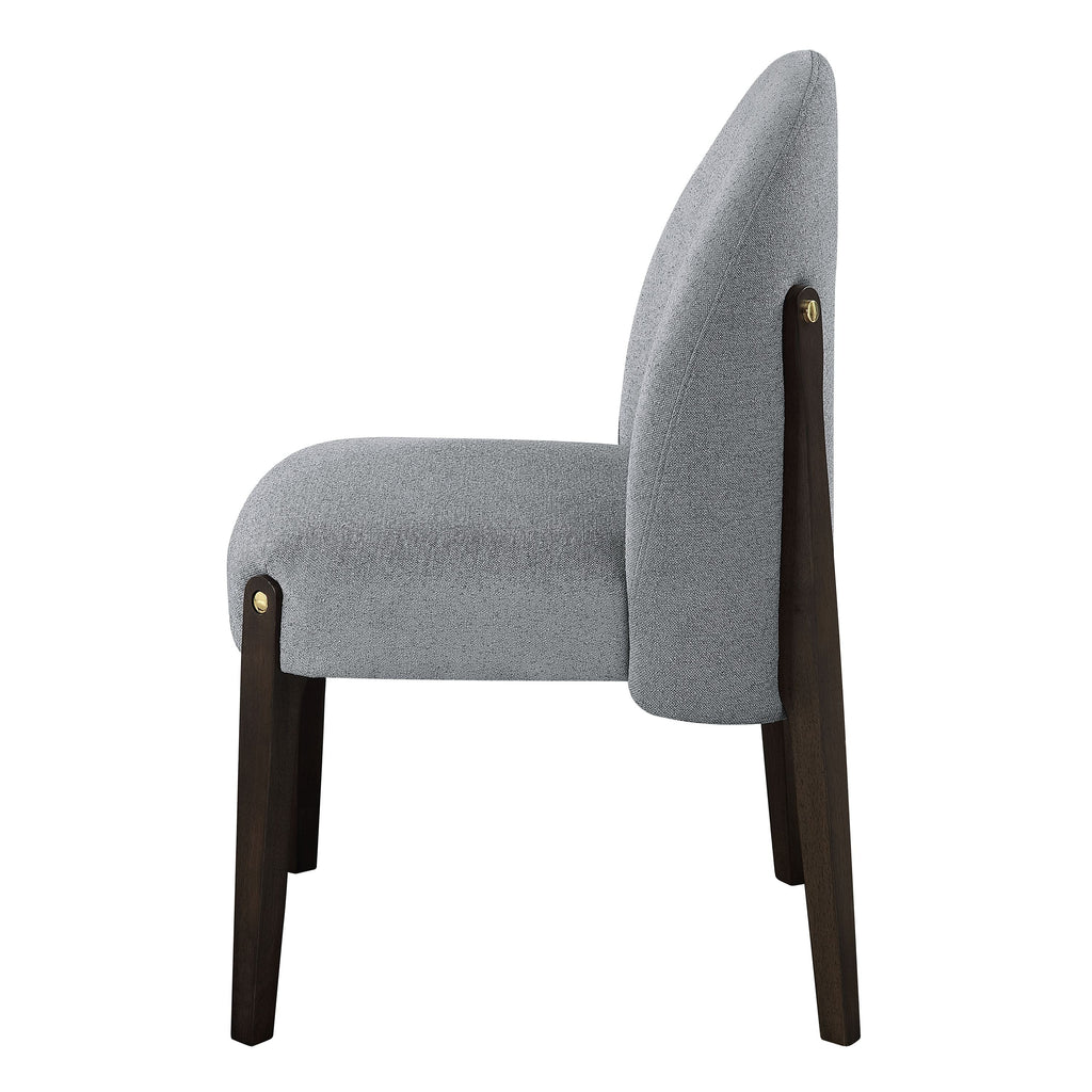 Clayten Gray Fabric and Espresso Finish Dining Chair (Set of 2)