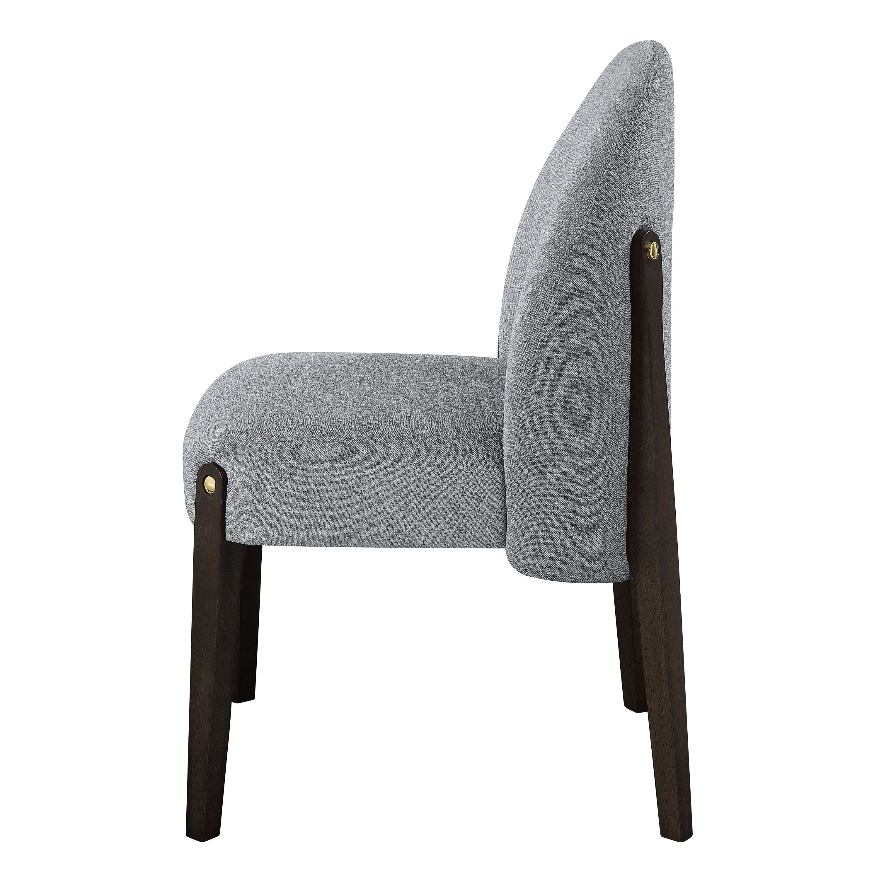 Clayten Gray Fabric and Espresso Finish Dining Chair (Set of 2)
