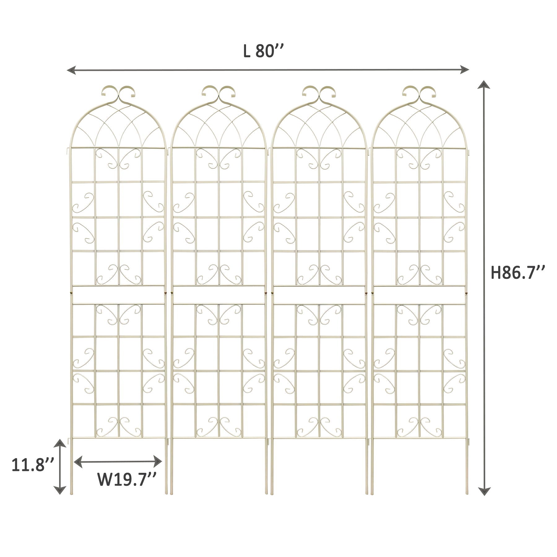 Metal Garden Rustproof Trellis For Climbing Plants Outdoor Flower Support