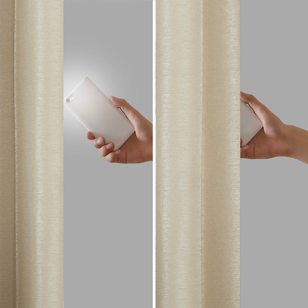 Twist Tab Total Blackout Window Curtain Panel Champagne 50x95