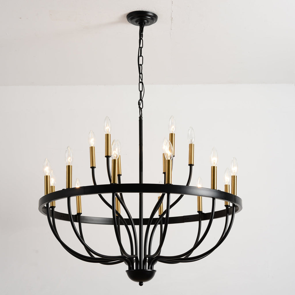 18-Light Industrial Iron Candle Chandelier