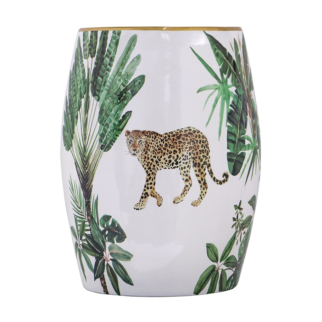 13x13x18 Ceramics Garden Stool Jungle-Themed Accent Side Table