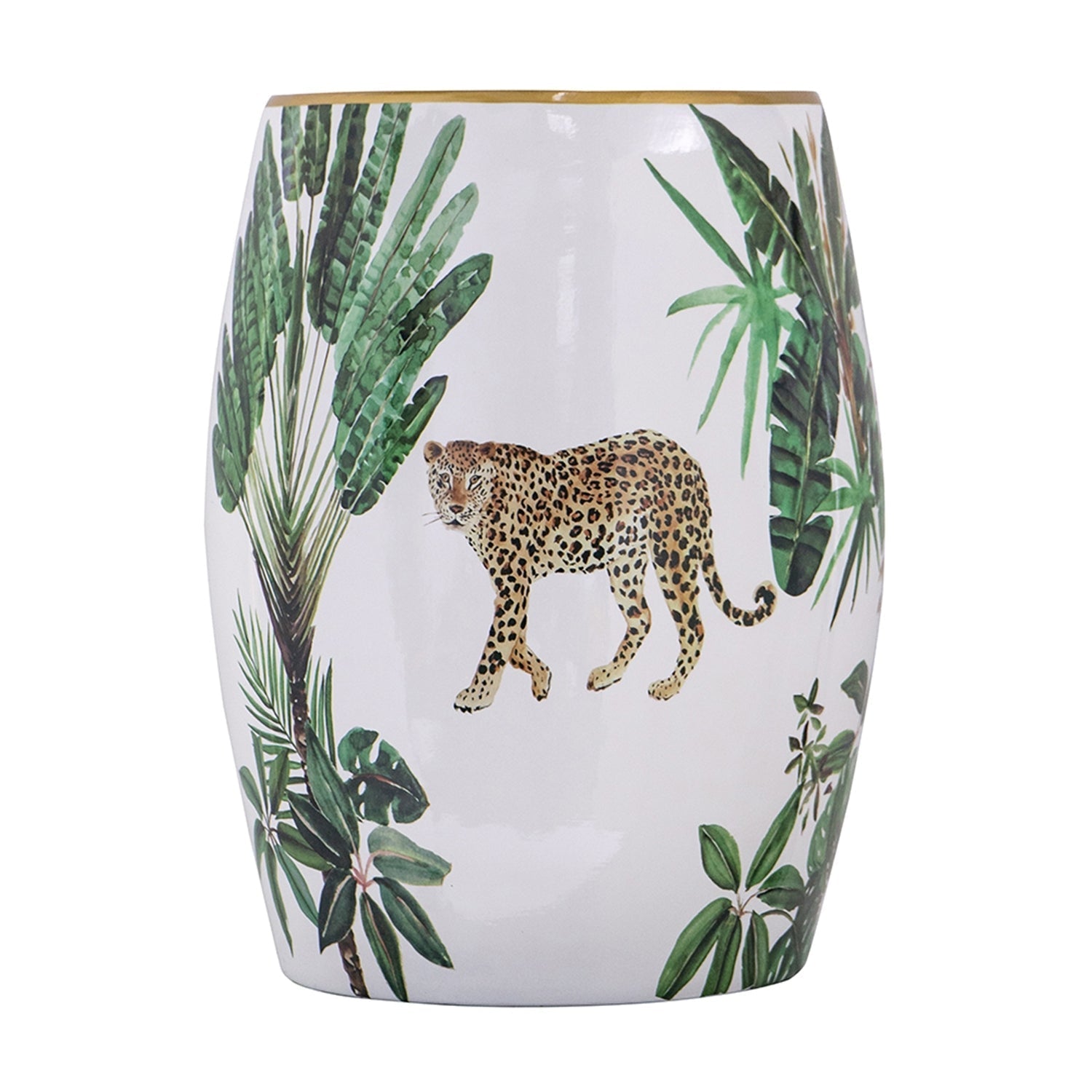 13x13x18 Ceramics Garden Stool Jungle-Themed Accent Side Table