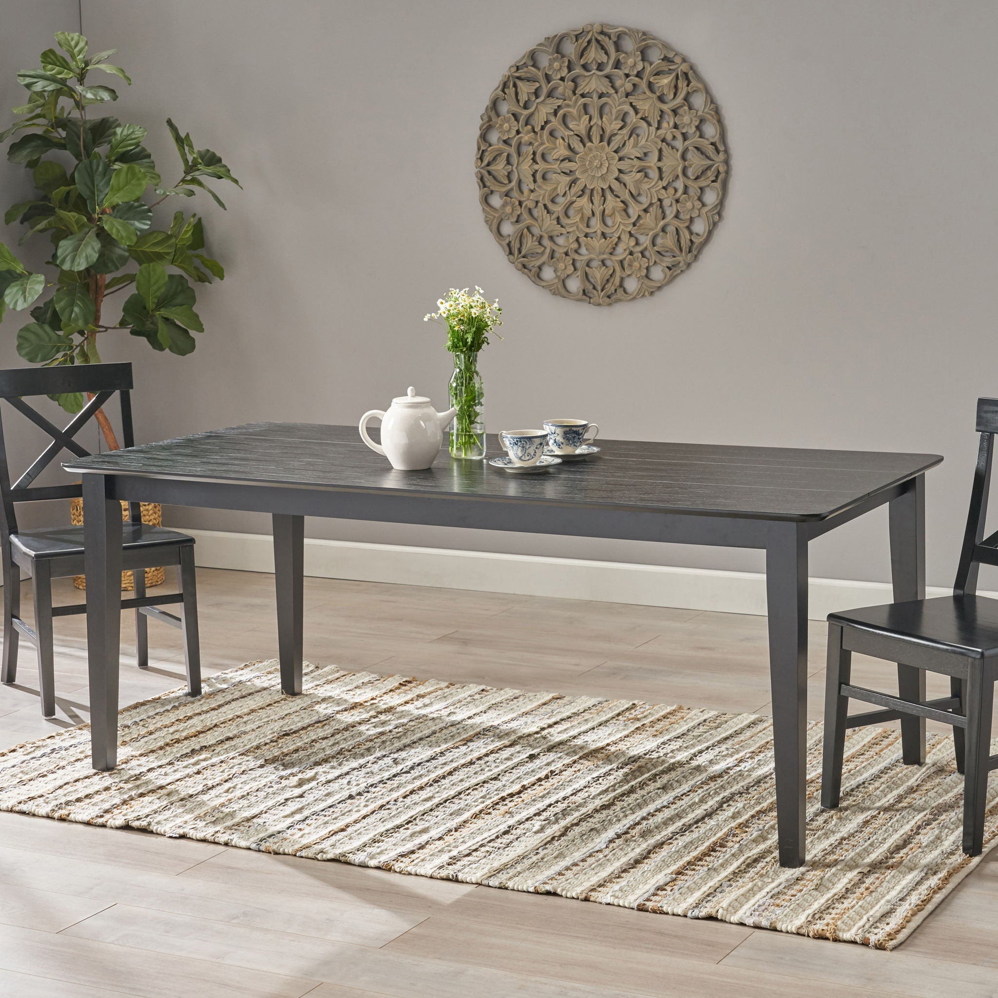 Farmhouse Charm Dining Table With Square Leg