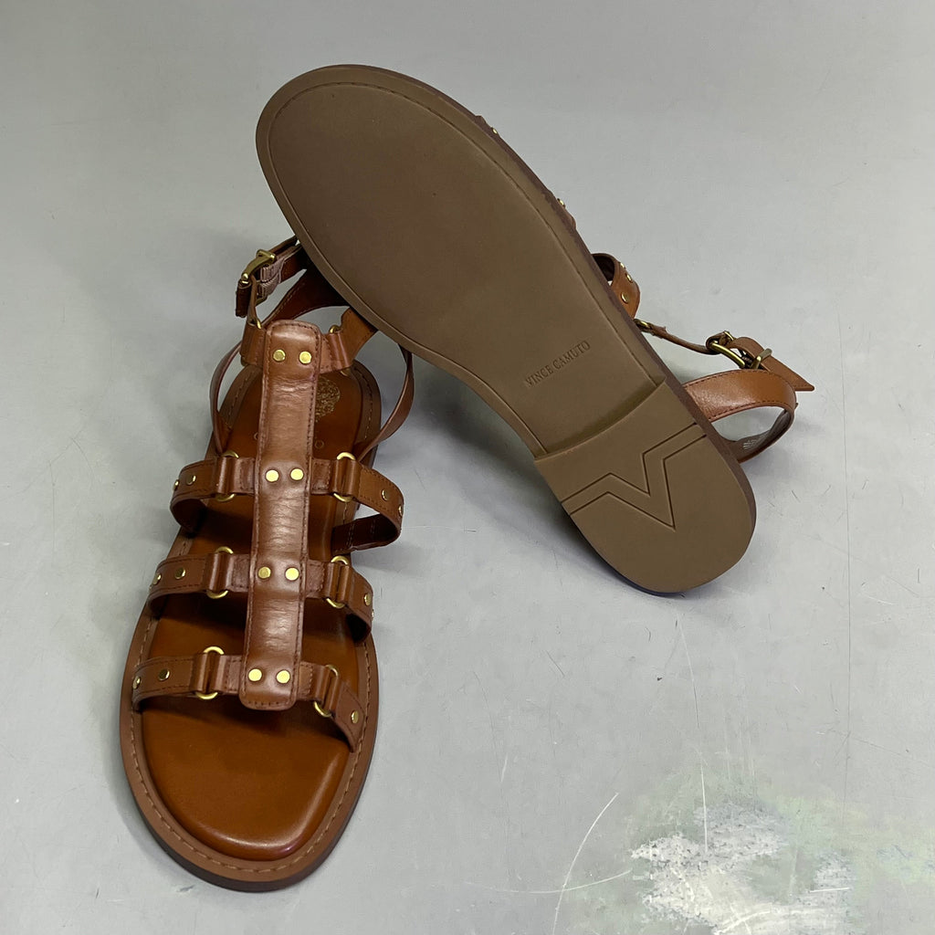 VINCE CAMUTO Leather Studded Gladiator Sandals Women's Sz 9M Caramelo VC-Claira