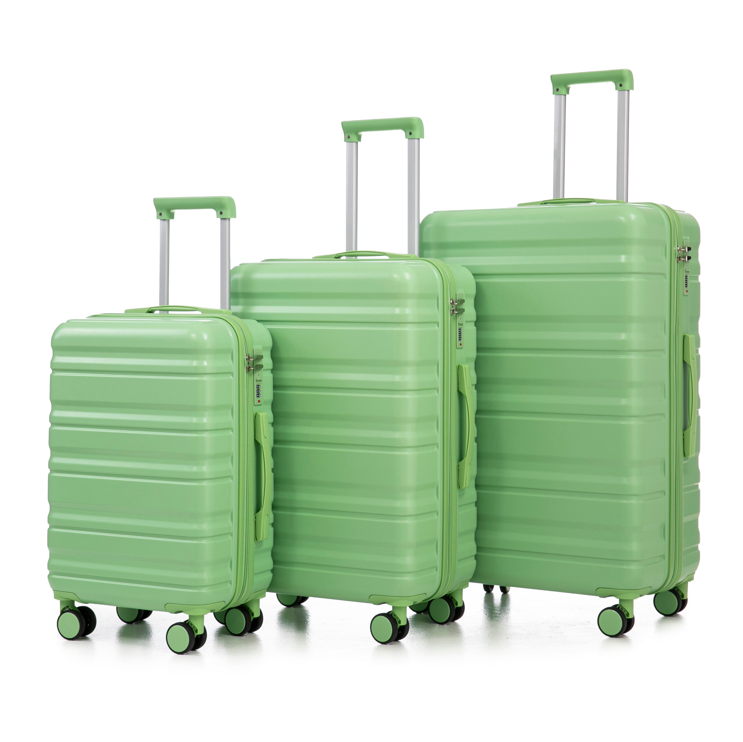 HIFINE Tourist 3-Piece Spinner Wheel Luggage Set in Green