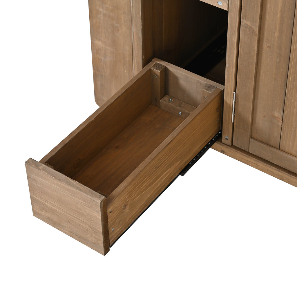 54.33' Farmhouse Rolling Outdoor Kitchen Cart