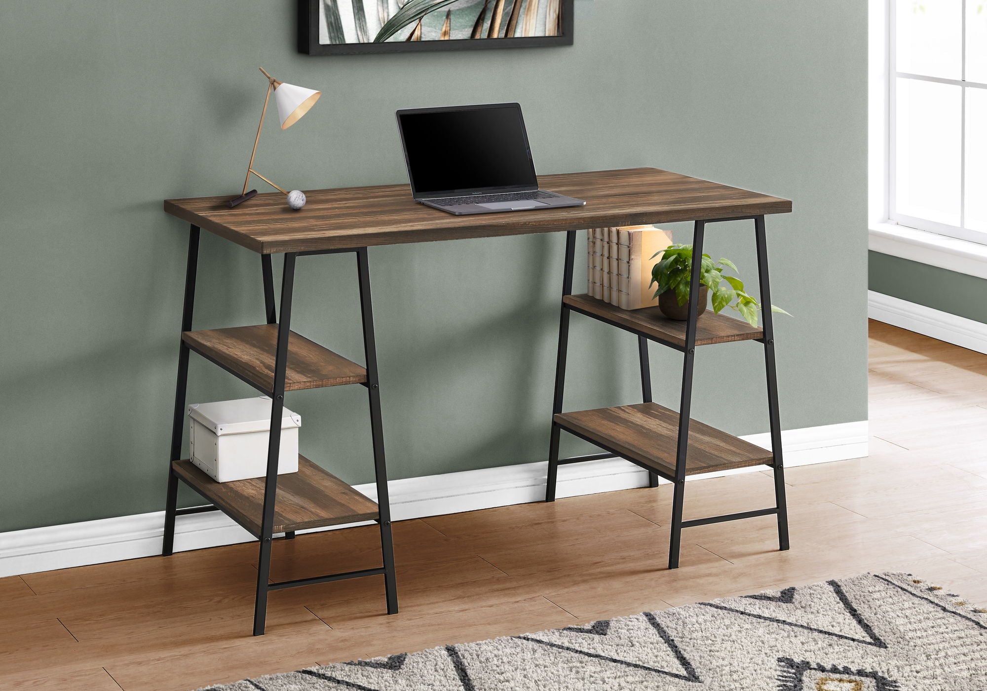 Computer Desk for Home Office with Storage Shelves