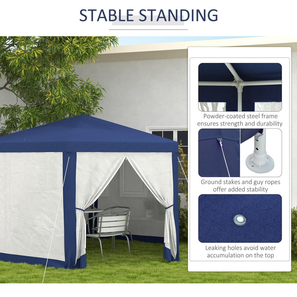 Outsunny 13' x 11' Outdoor Party Tent with Protective Mesh Sidewalls