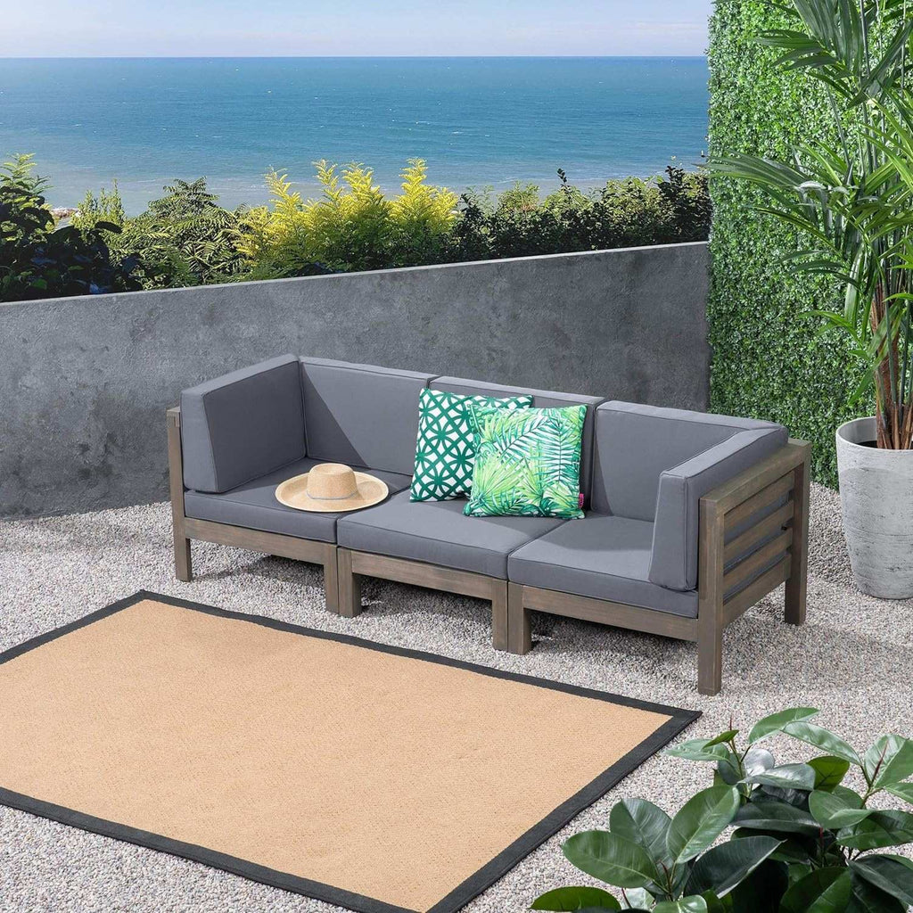 Oana 3 Piece Sofa Set With Water Resistant Cushions