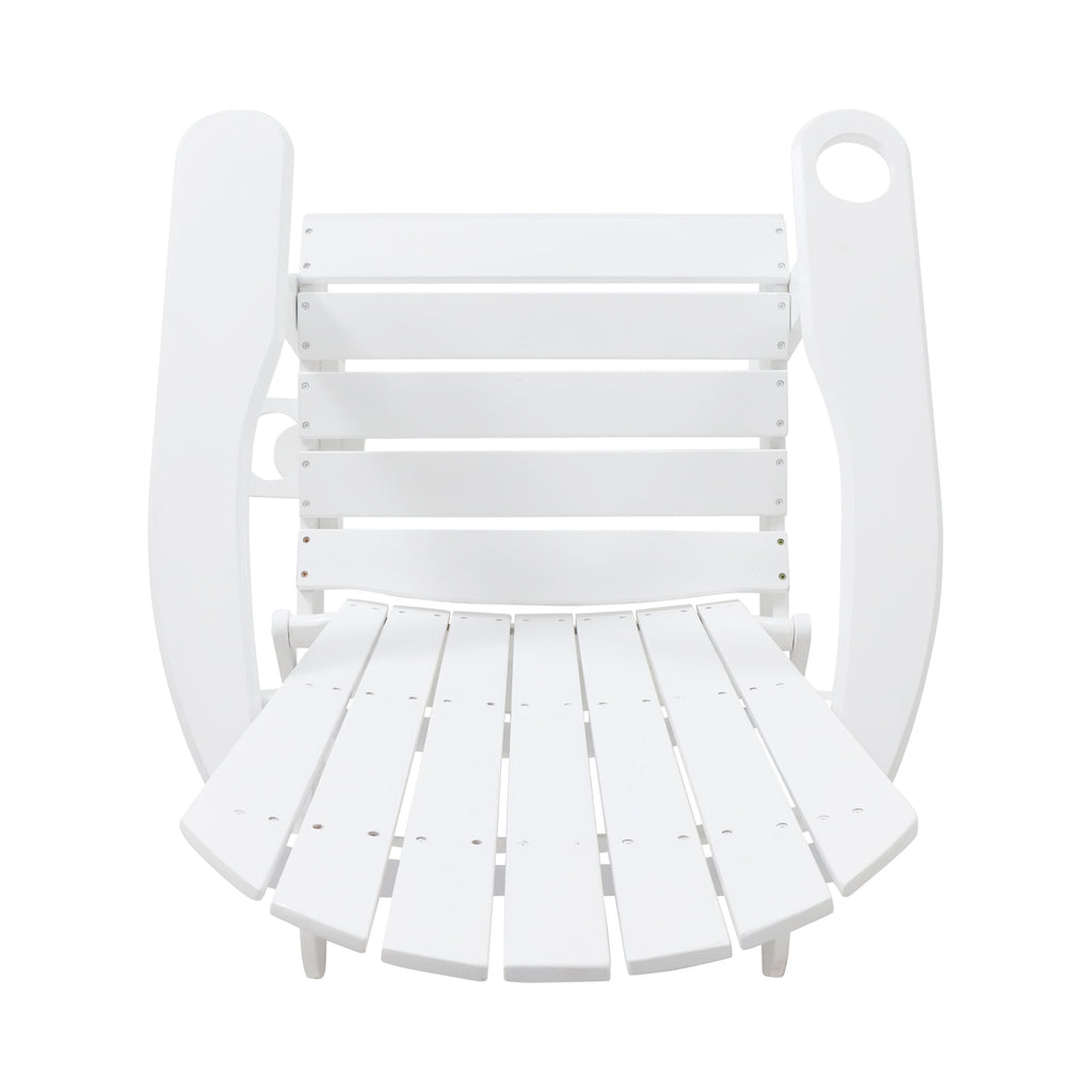 Zenithia Outdoor Foldable Adirondack Chair with 2 Cup Holders, White