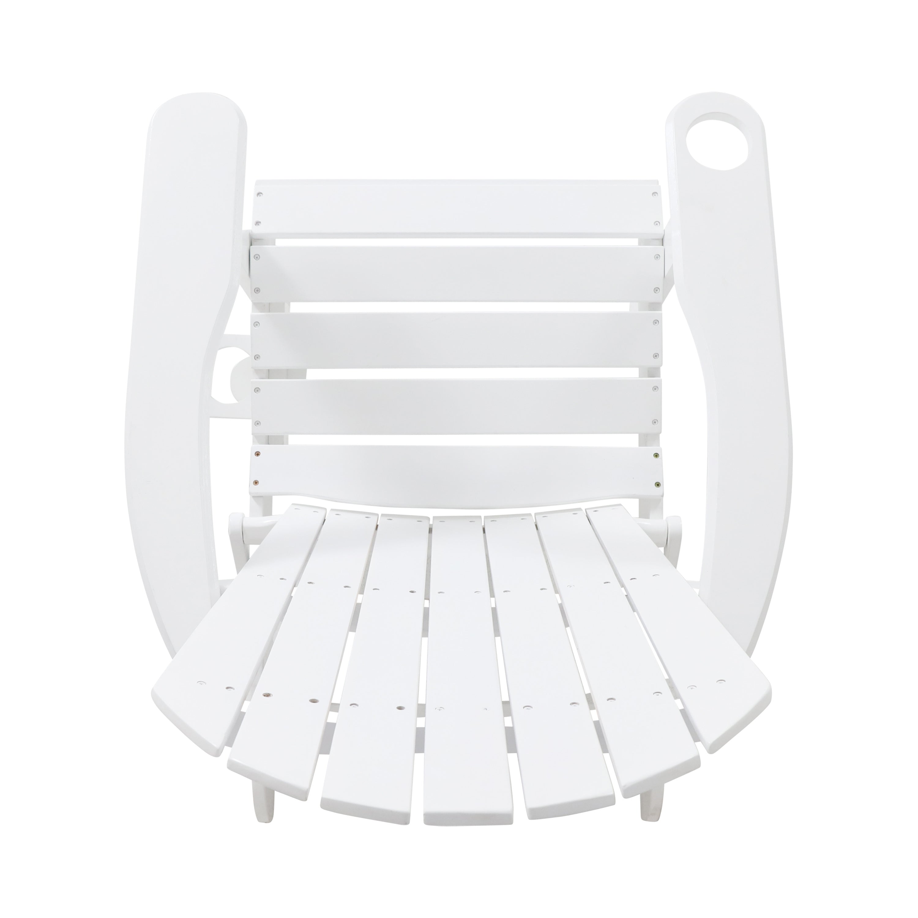 Zenithia Outdoor Foldable Adirondack Chair with 2 Cup Holders, White
