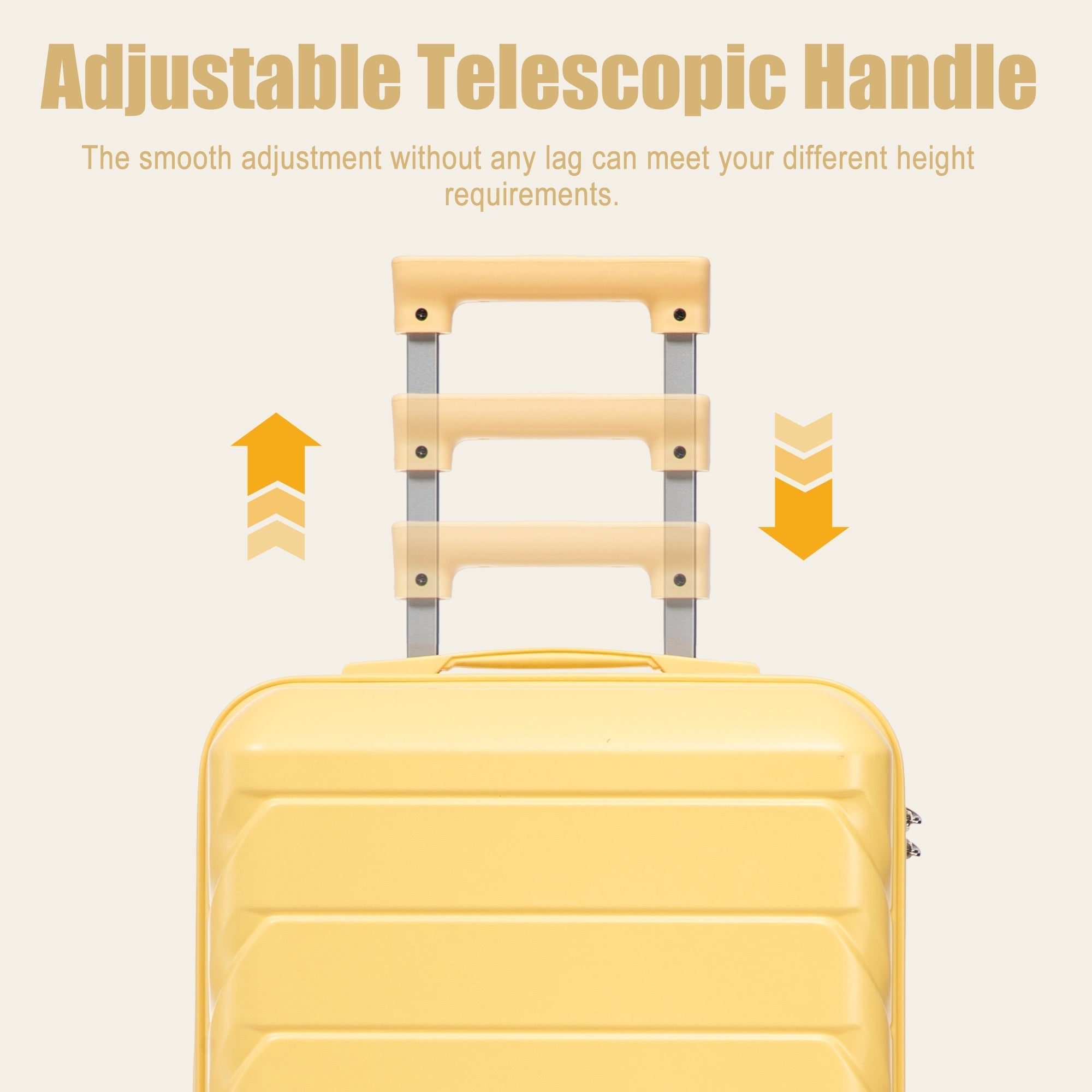 20 Inch ABS Hard Shell Travel Checked Luggage - Yellow