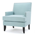 Serenada Upholstered Fabric Club Chair With Nailhead Trim And Tapered Birch Legs