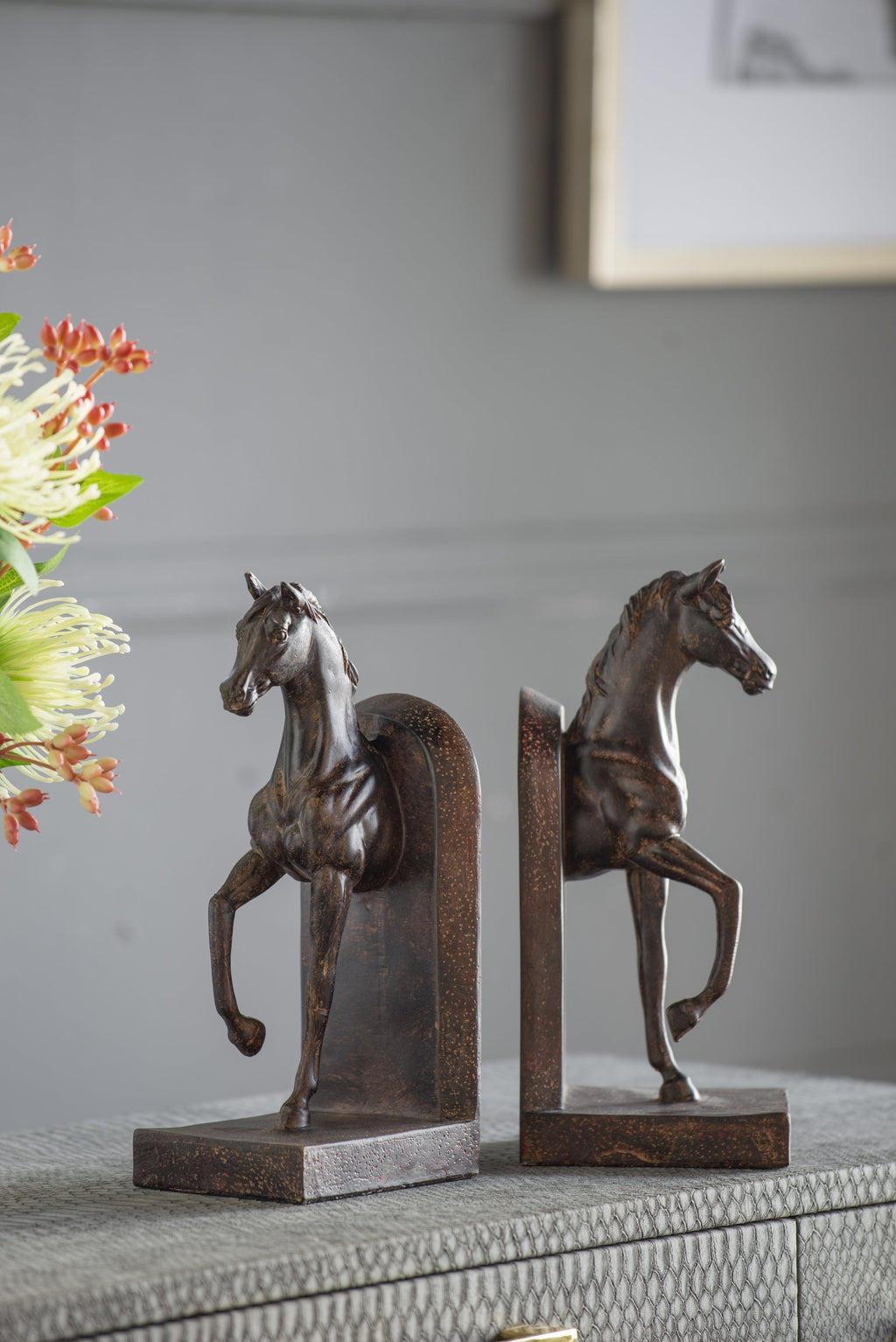 S/2 5x4x10.5' Trotting Horse Bookends