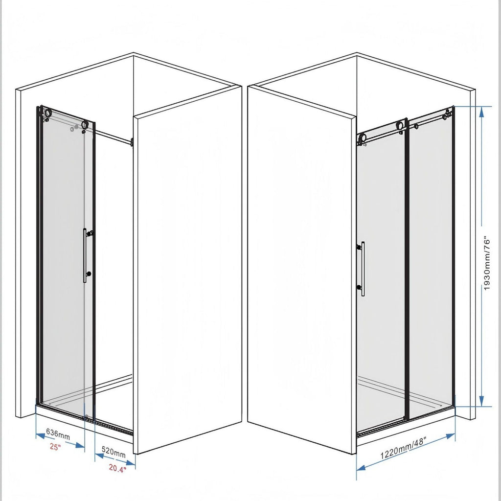 Frameless Shower Door With Handle