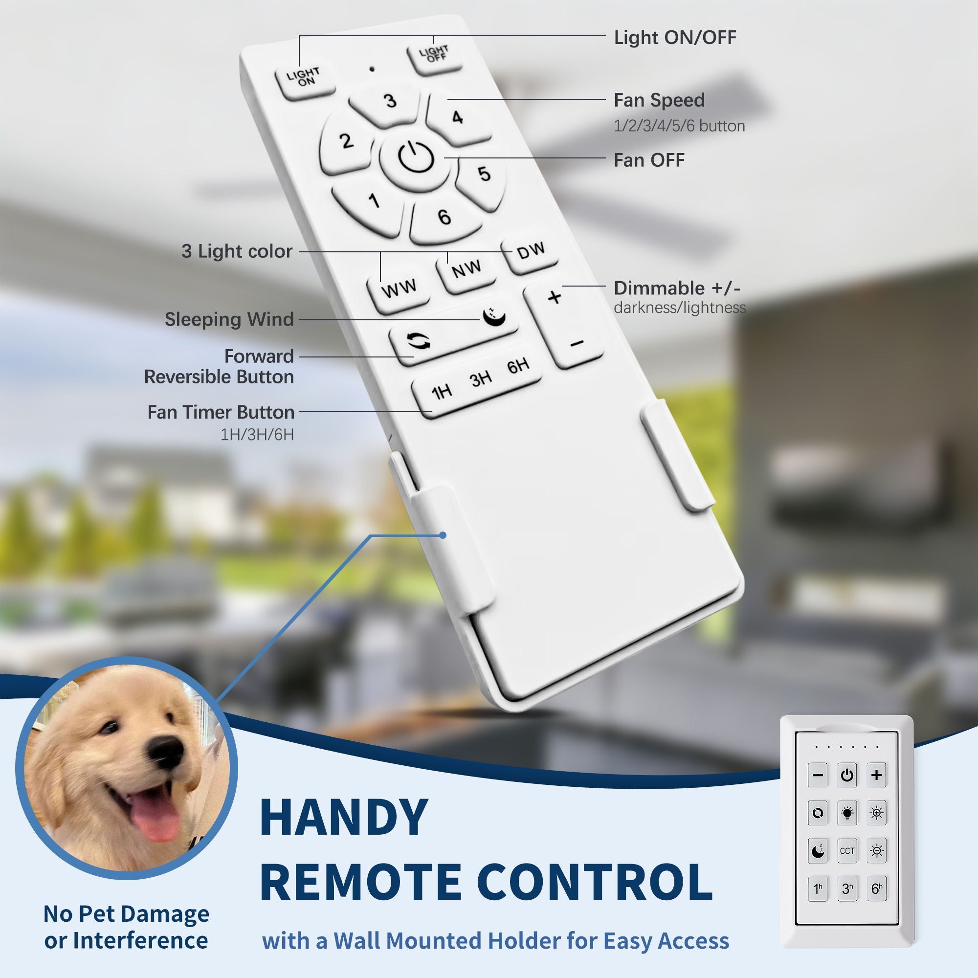 Low Profile Flush Mount Intergrated LED Ceiling Fan With Light And Reversible Quiet Motor