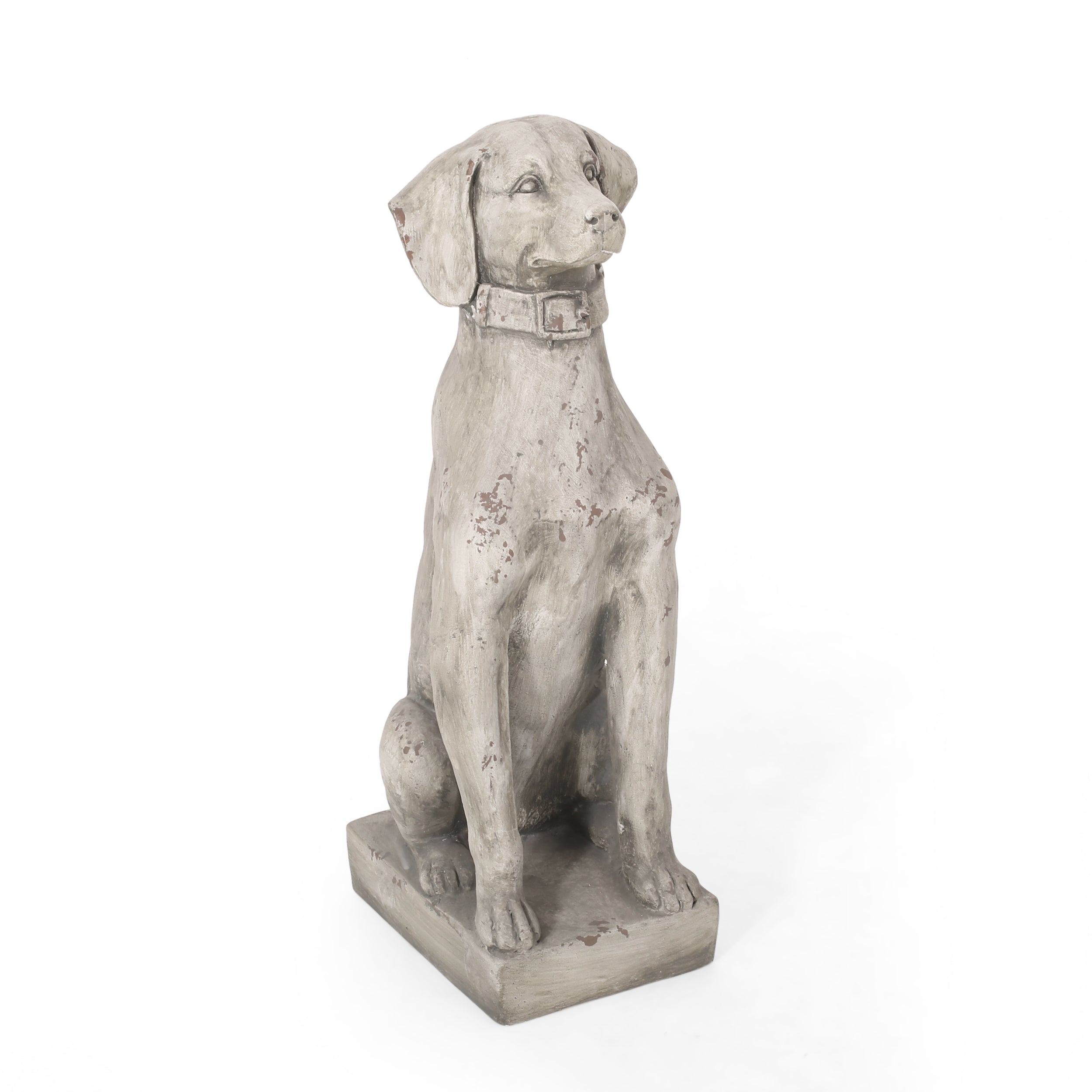 MGO Outdoor Dog Statue, Antique White