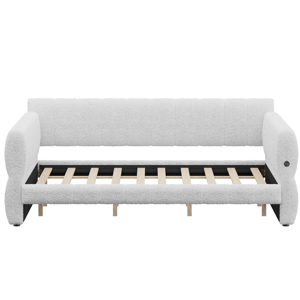 Upholstered Platform Bed With USB Charging