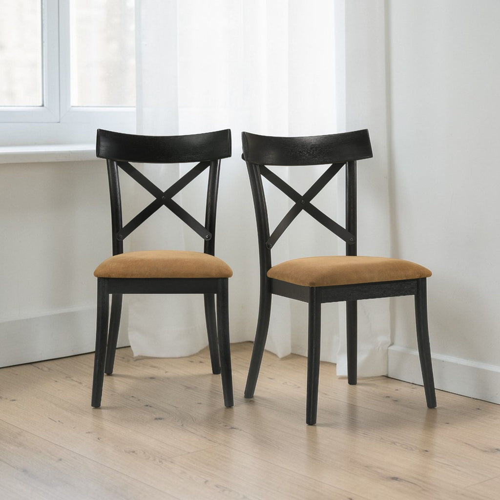 Hillary - Side Chair (Set of 2) - Black / Brown