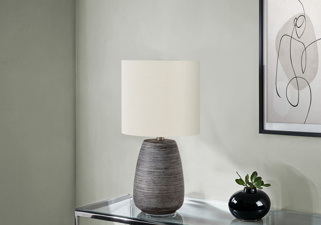 Contemporary Ceramic Table Lamp in Gray and Cream