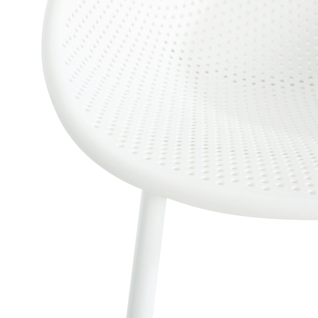 Modern Gable Outdoor Barstool Set of 2 in White