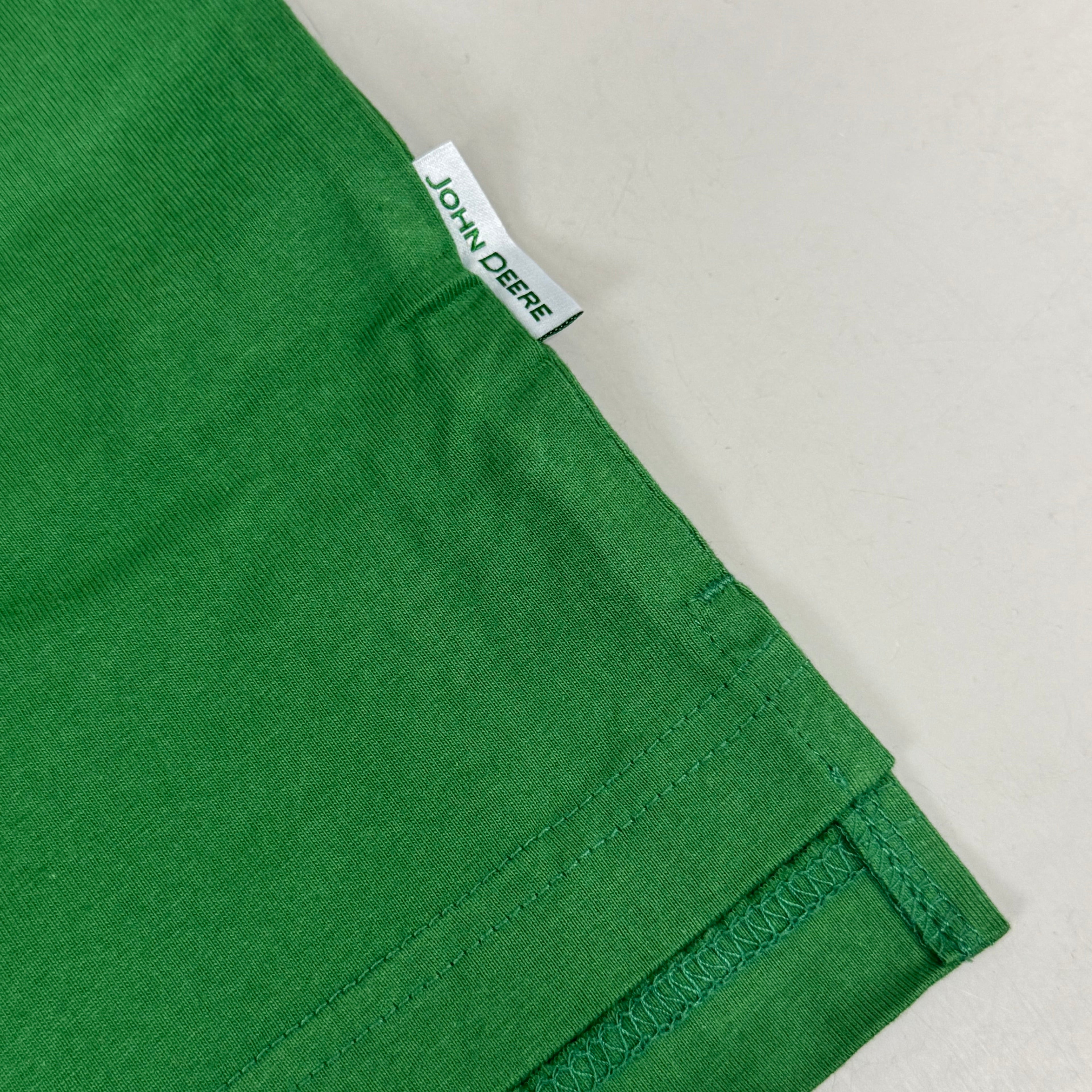 JOHN DEERE Embroidered Logo Short Sleeve Tee Shirt Men's Sz L Green 1896842