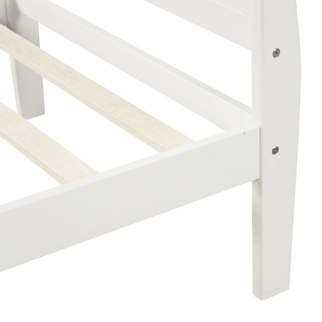 Platform Bed Frame Mattress Foundation Sleigh Bed With Headboard / Footboard / Wood Slat Suppor
