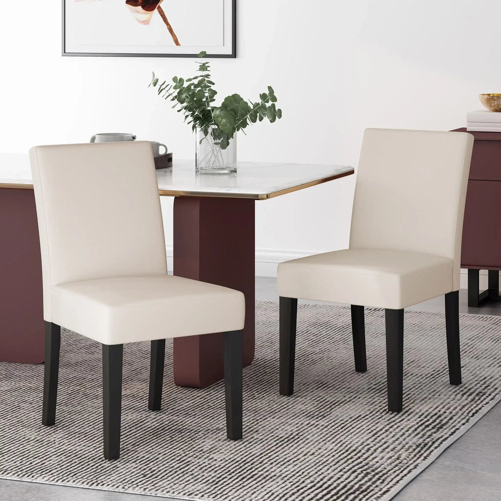 Contemporary Dining Chair With Upholstered Seating and Tapered Legs