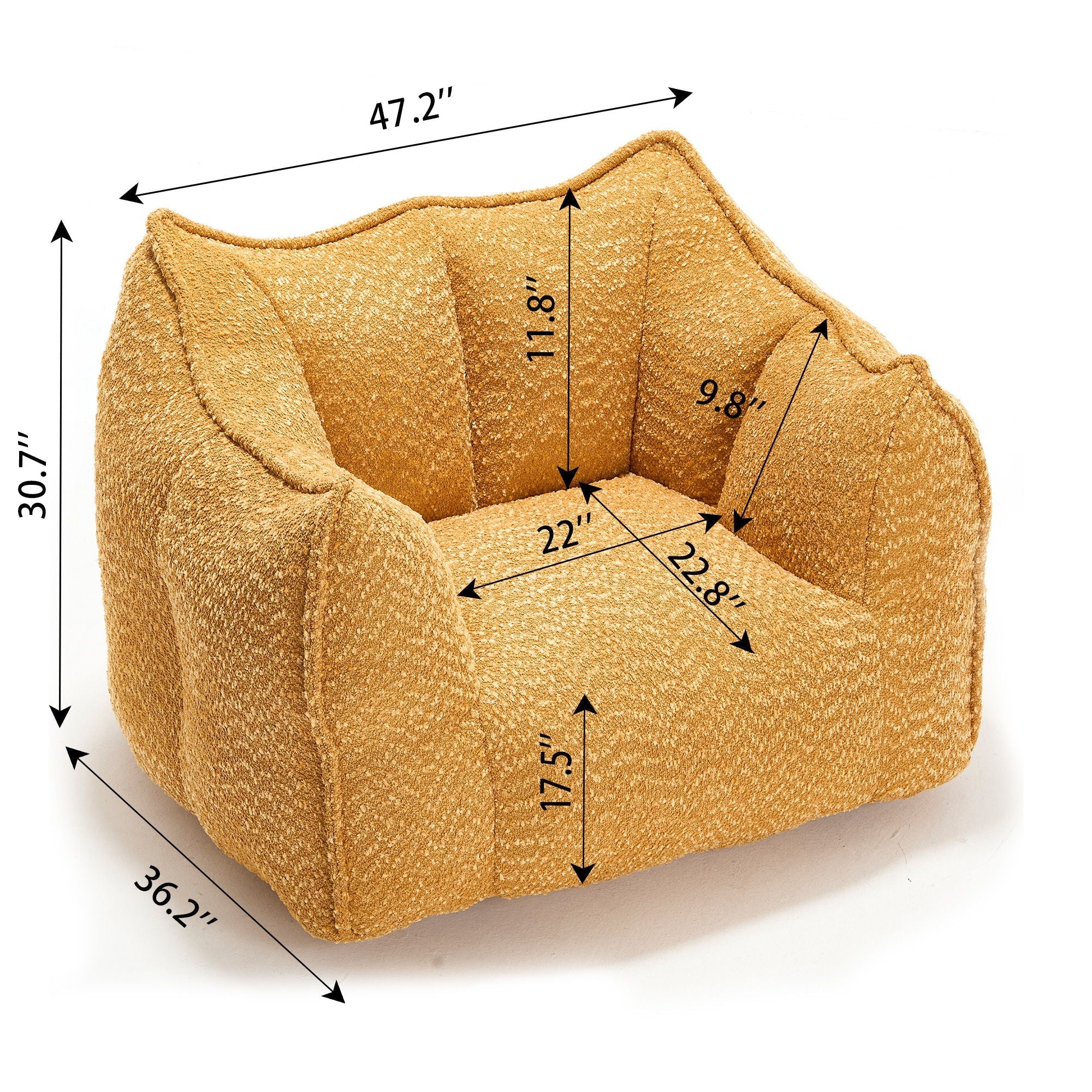 Comfortable Chenille Sofa Chairs With Highly Resilient Foam