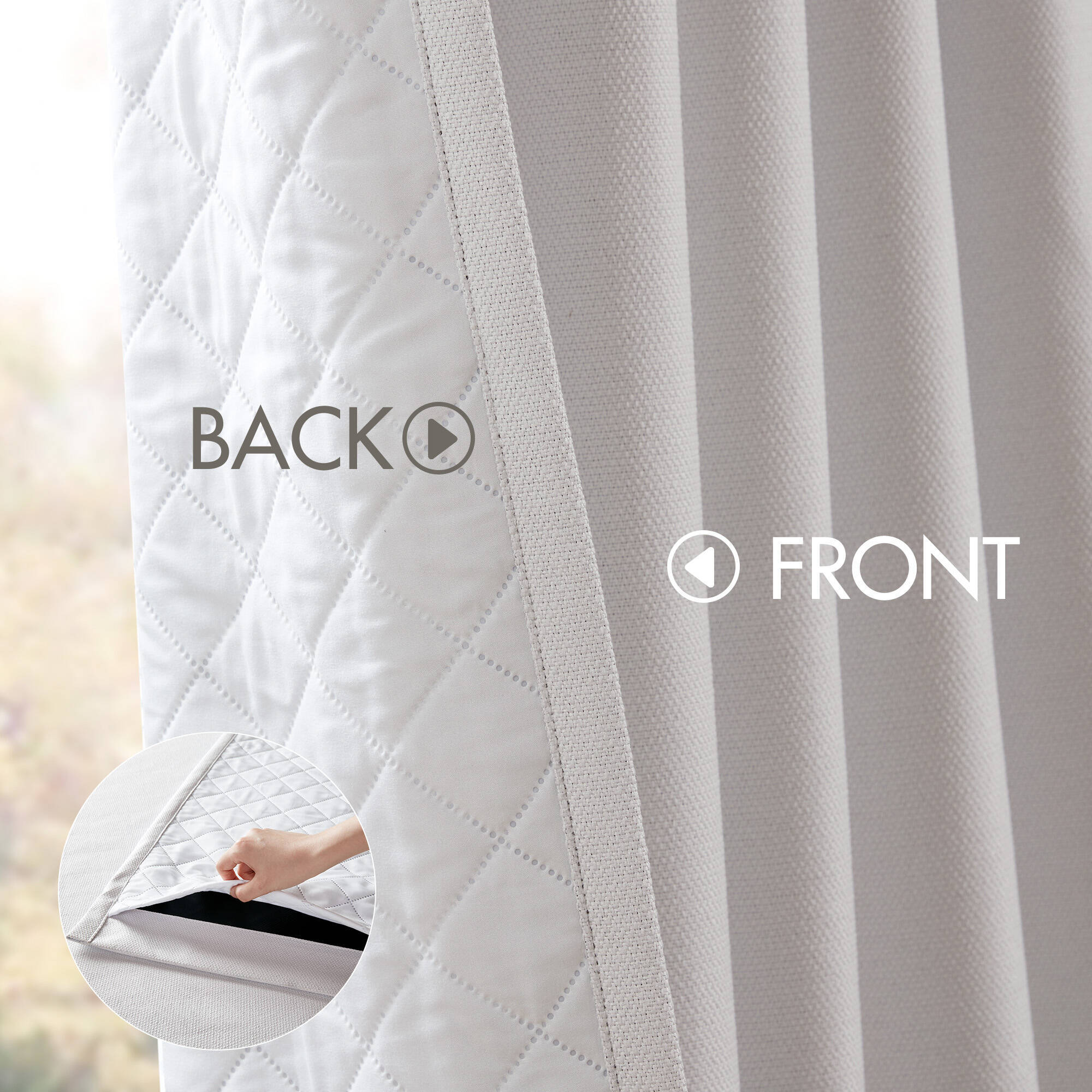 2-PK 52x84" Sound Blocking Total Blackout Curtain Panel Pair White
